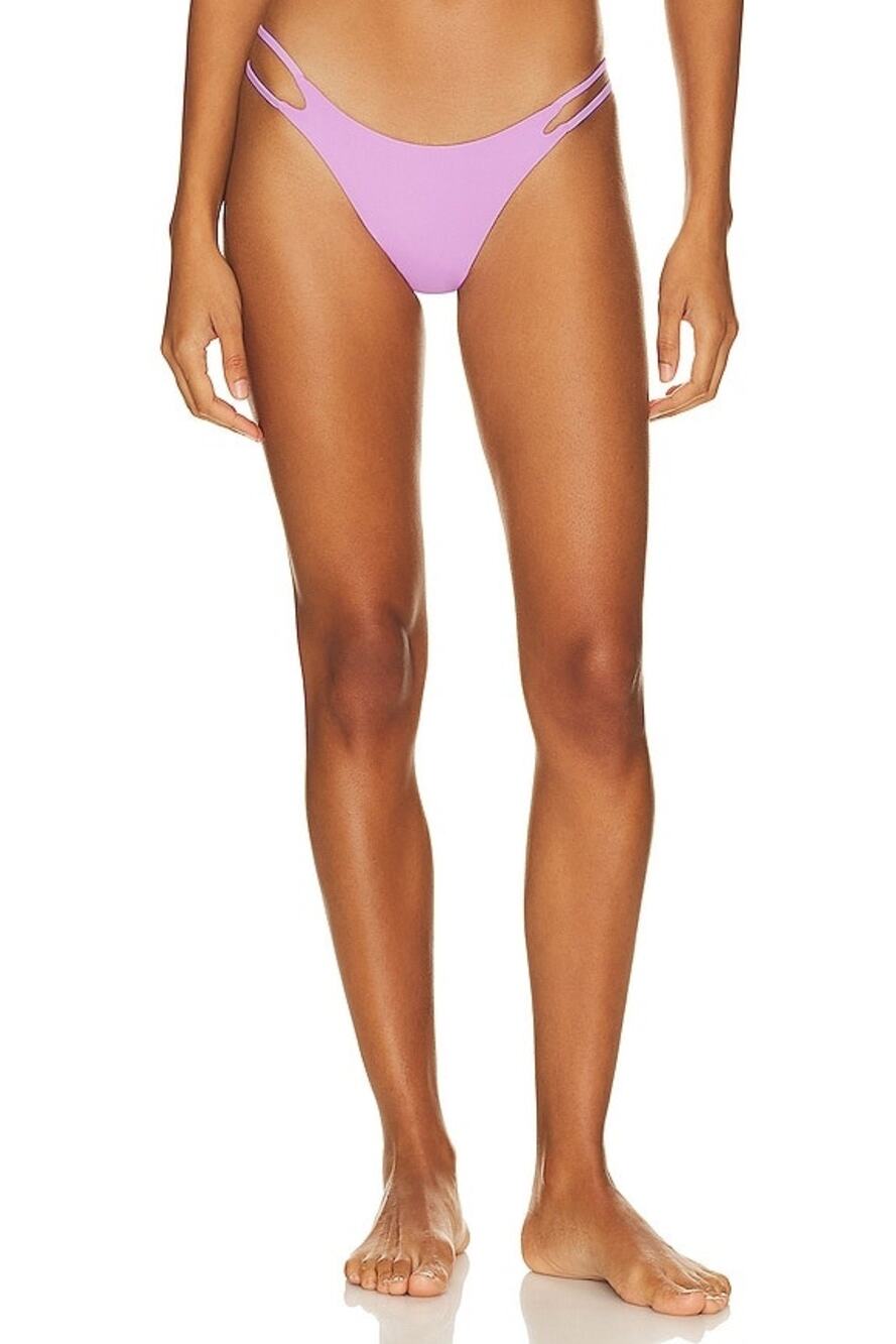 NWT L*Space Women's Wilder Cutout BItsy Cut Bikini Bottom Jewel Purple Size M